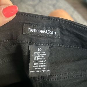 Needle and Cloth black skinny ankle jeans. Size 10. Like new condition. Stretch